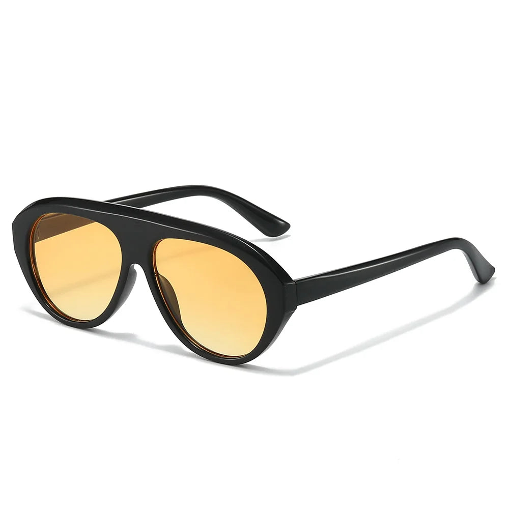 JNPCXI New Pilot Sunglasses Women Shades UV400 Fashion Gradient Men Punk Orange Gray Stripes Sun Glasses