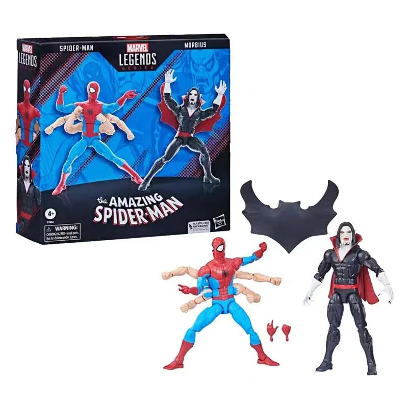 Original Hasbro Marvel Legends Series SpiderMan Vs Morbius Action Figures Toys Model