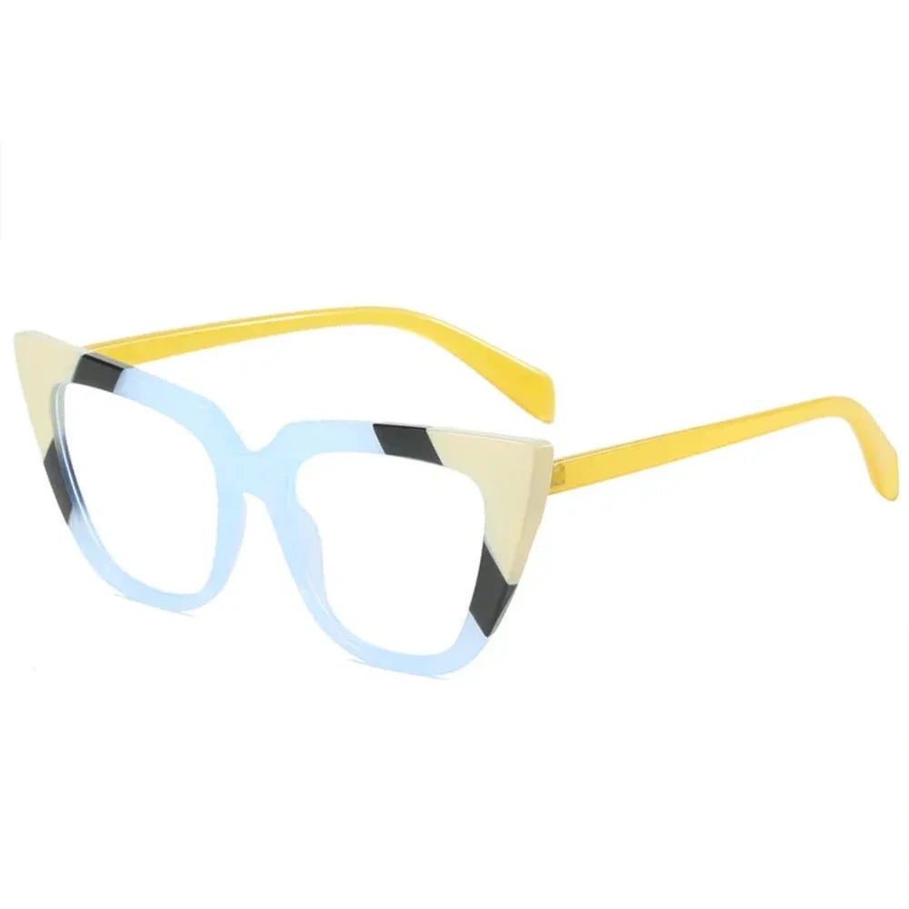 JNPCXI Fashion Cat Eye Anti Blue Light Women Glasses Frame Color Trending Clear Lens Reading Computer Female Eyewear
