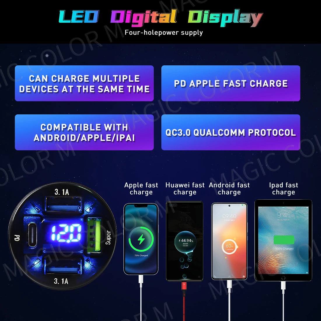 Vgetting Car Ambient Lights 10 in 1 Footwell Universal RGB Atmosphere Lamps USB APP Remote Cigar Lighter for Tesla Model 3 Y S X