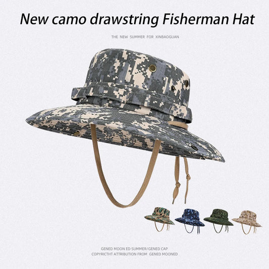 New spring and summer outdoor fisherman hats for men. Fishing andmountaineeringtacticalhatswithcamouflagelargebrims,brea