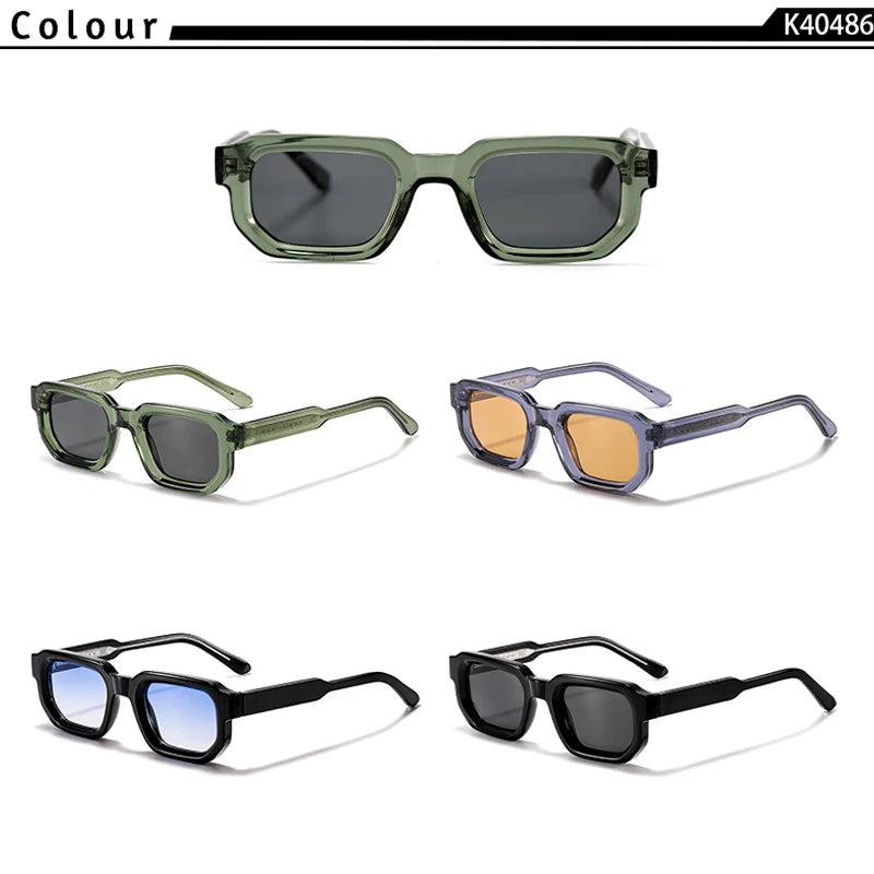 CATERSIDE Punk Men Sunglasses Small Frame Gradient Lens Hip Hop Style Sun Glasses for Summer Beach Party Ideal Choice for Gifts