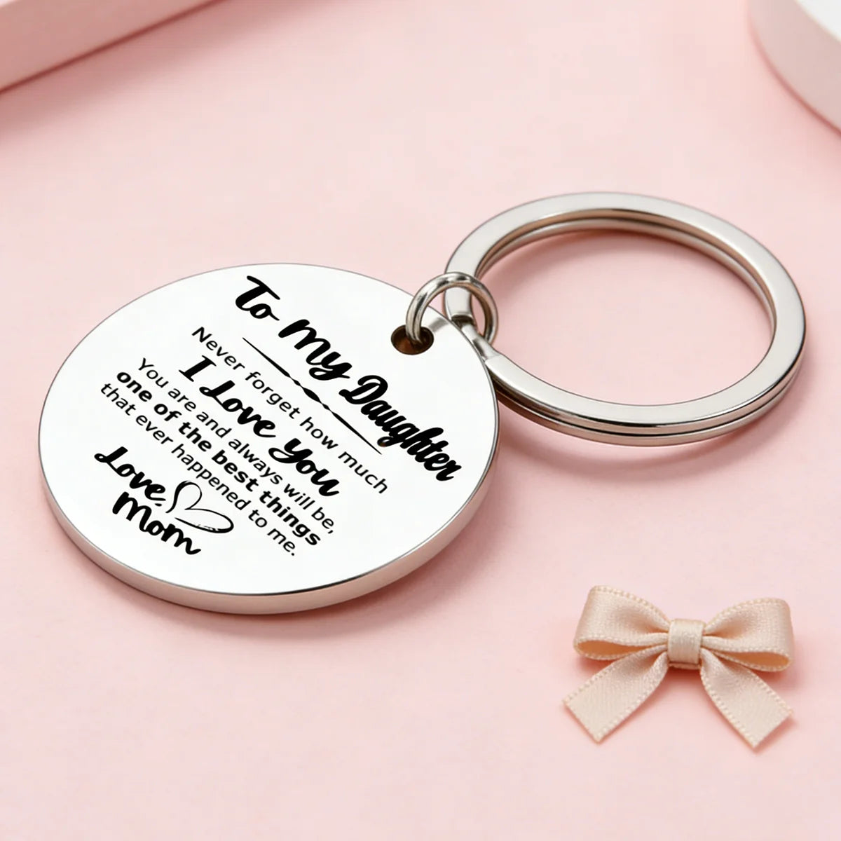 To My Daughter Keychain from Mom Never Forget How Much I Love You Ideal Gift for Daughter'S Birthday, Graduation