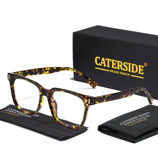 CATERSIDE New Men's Optical Glasses Frame Tr90 Square Anti Blue Light Glasses Frame Women's Fashionable Simple Glasses Frame