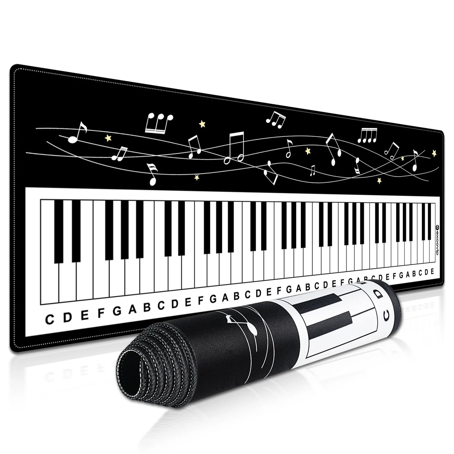 EXCO Piano Gaming Mouse Pad Large Computer Desk Mat Keyboard Mousepad with Stitched Edge Non-Slip Rubber Base for Office Home