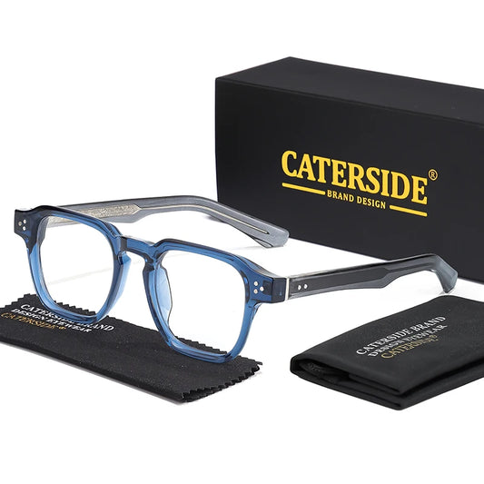 CATERSIDE Retro Square Glasses Men Anti Blue Light Core Insert Temple Computer Glasses for Women Luxury Brand Glasses Frame