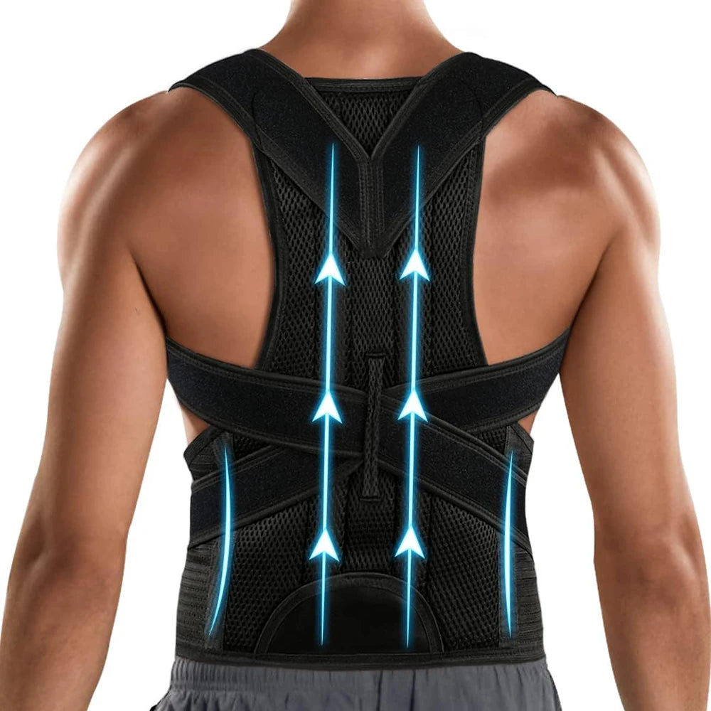 Back Brace Posture Strength Corrector Women Men, Adjustable Support Trainer
