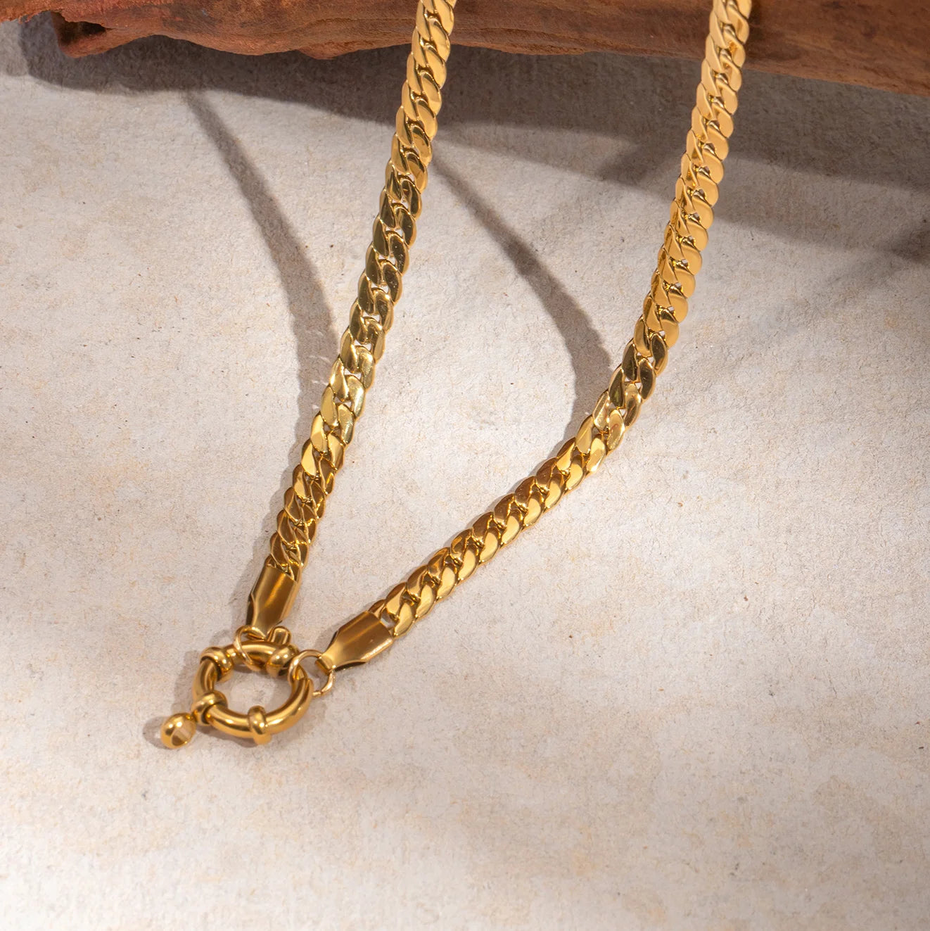 Uworld Fashion Stainless Steel 18 K Chain Necklace Charm Metal Texture Collar Jewelry Titanium Waterproof Collier Femme Gift