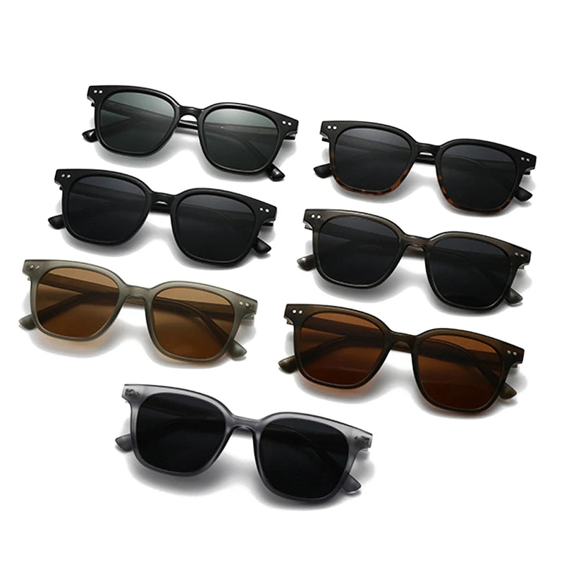 JNPCXI New Polarized Fashion Square Sunglasses Women Shades UV400 Retro Rivets Men Trending Sun Glasses Shades UV400