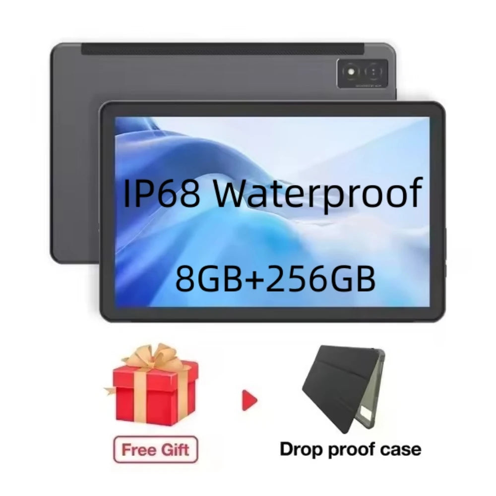 IP68 Waterproof 10.36" Android Tablet, 8GB+256GB,7000mAh Battery + Proof Case.