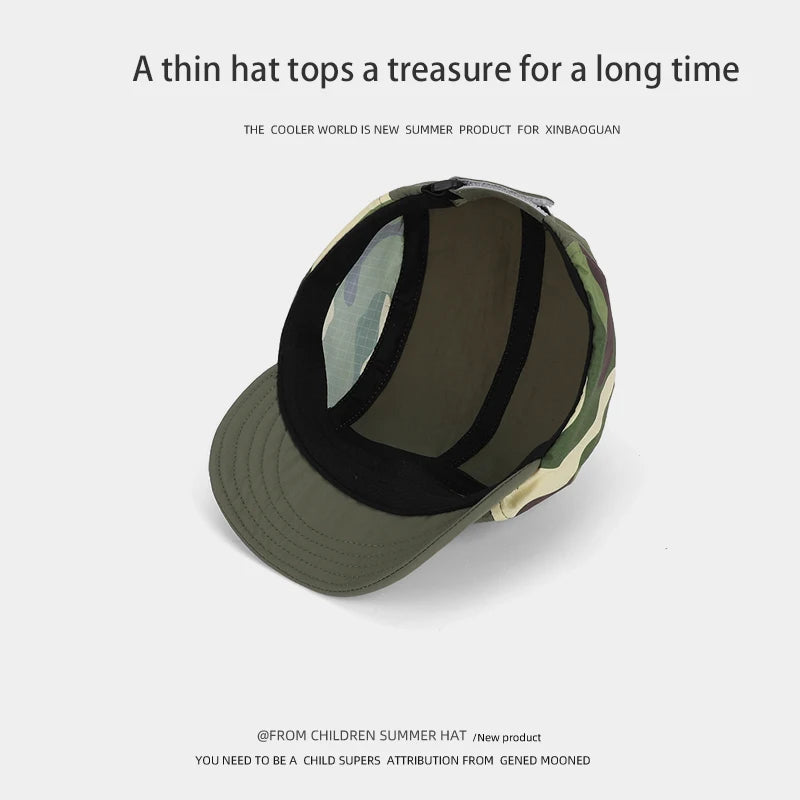 2266-New children's quick-drying hat - summer outdoor camouflage sports baseball cap for both boys and girls