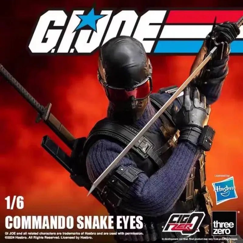 Original Hasbro Threezero FigZero G.I. Joe Series 1/6 COMMANDO SNAKE EYES Action Toy Figure Mode Ornaments