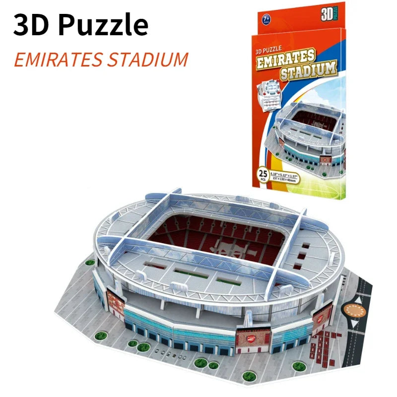 3D Soccer Stadium Puzzle Construction PuzzlesDIY Paper Intellectual Development Educational Toys Christmas Gifts
