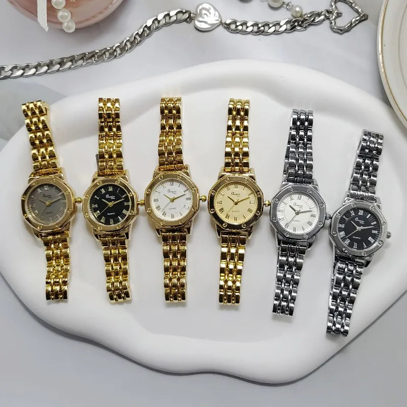 Top Brand Ladies Watches Fashionable Golden Wristwatch Montre Strap Clock Quartz Watch Women's Clock Reloj De Mujer Dropshipping
