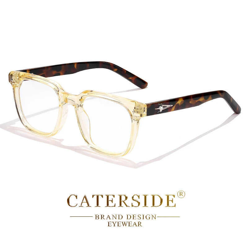 CATERSIDE Minimalist Anti Blue Light Glasses Men Brand Design TR90 Square Frames Eyewear Fashion Women Optical Eyeglass Frame