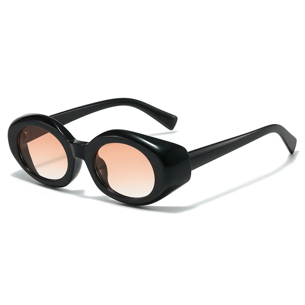 JNPCXI New Oval Sunglasses Women Blue Pink UV400 Punk Fashion Gradient Shades UV400