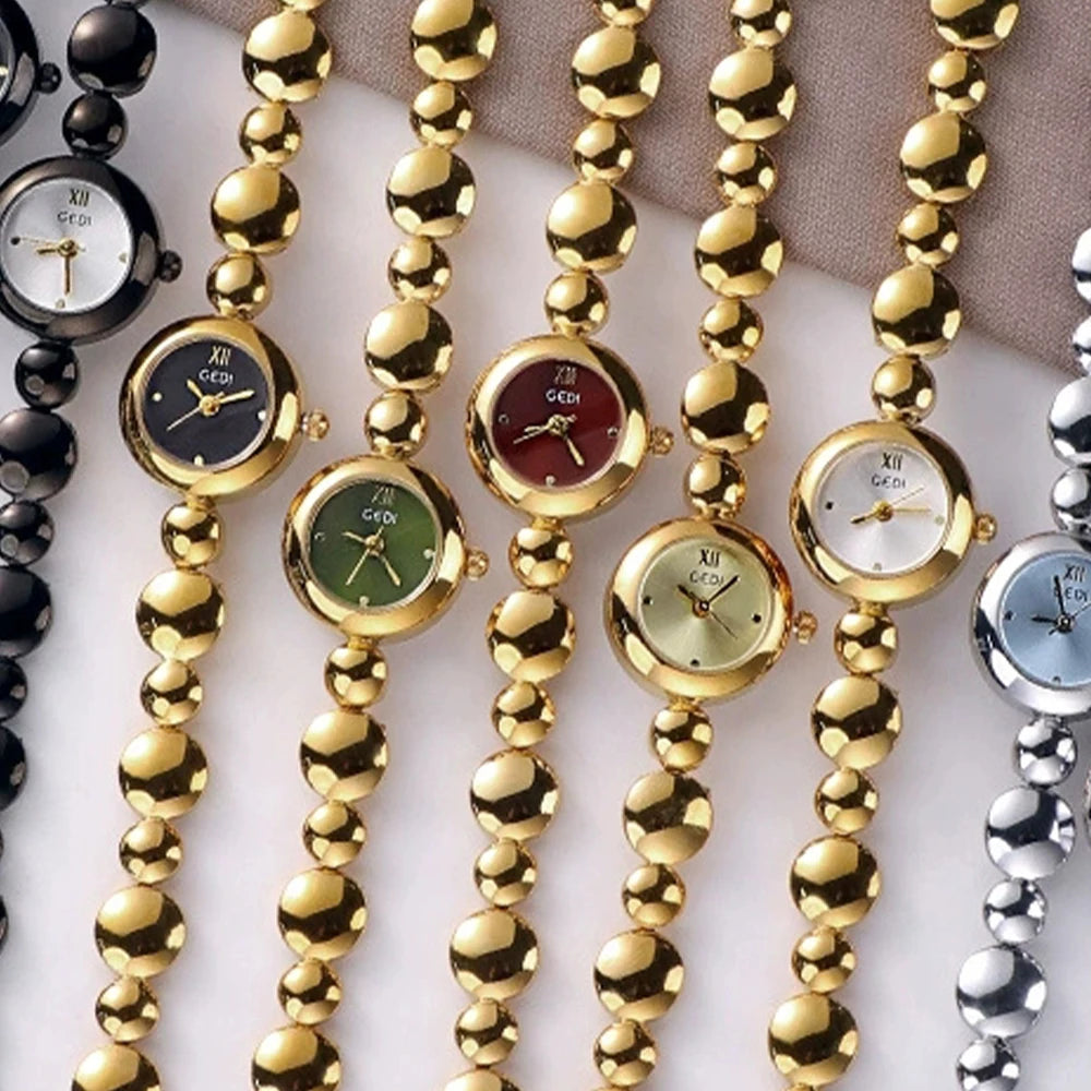 GEDI Gold Watch for Women Fashion Luxury Quartz Vintage Woman Watches Elegant Casual Waterproof Dress Watch Gifts
