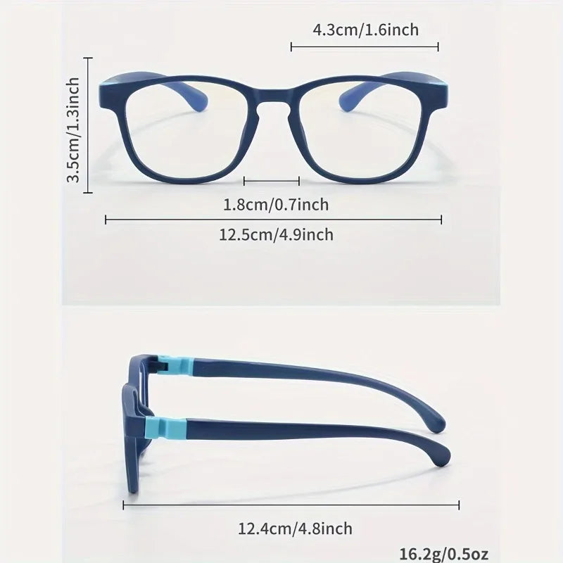 2PCS Blue Light Blocking Glasses for Kids Computer Glasses Silicone Frame Clear Lens Girl Boy Video Gaming Children Eyewear