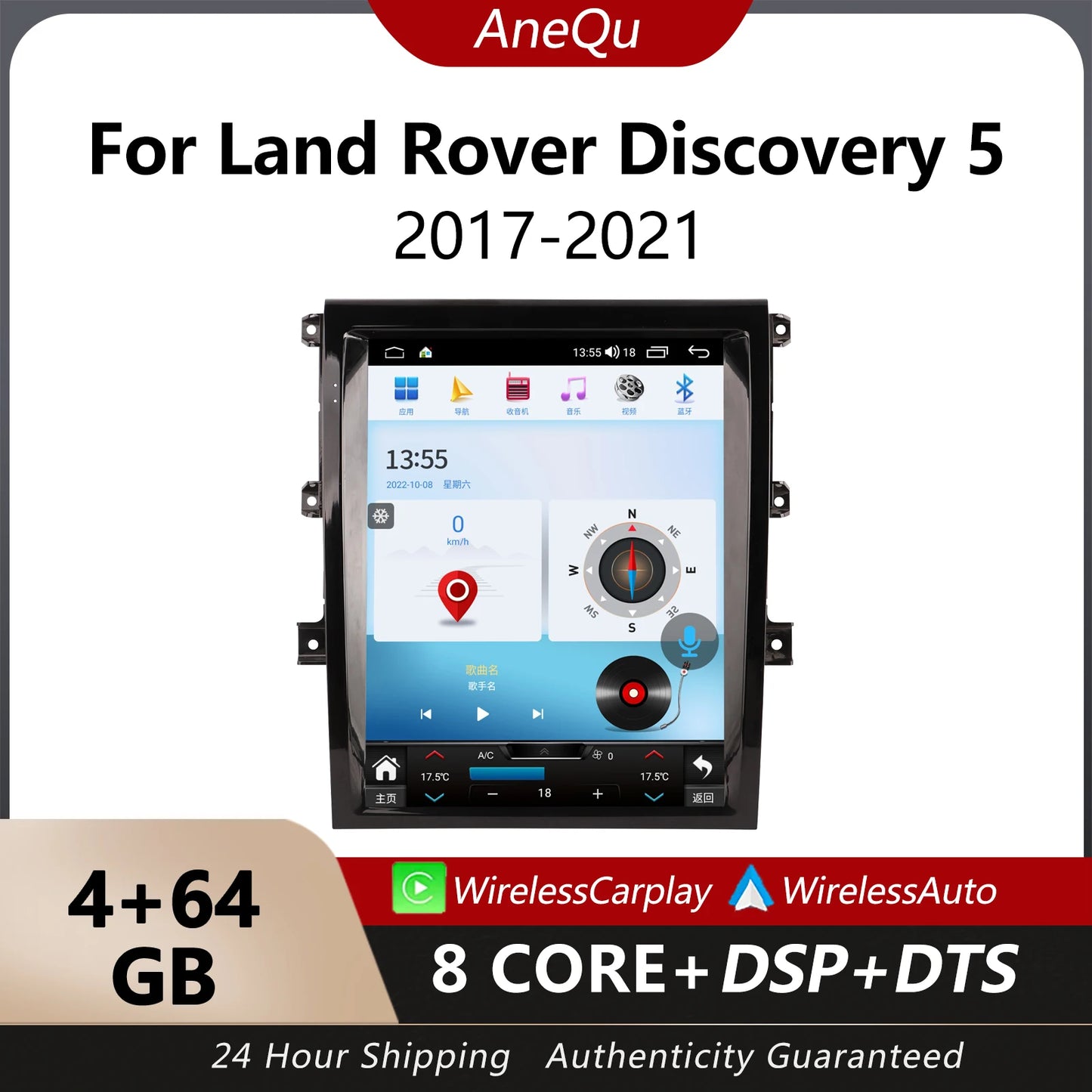 Carplay Android Car Radio For Land Rover Discovery 5 2017-2021 Stereo Upgrade Touch Screen Android Auto GPS