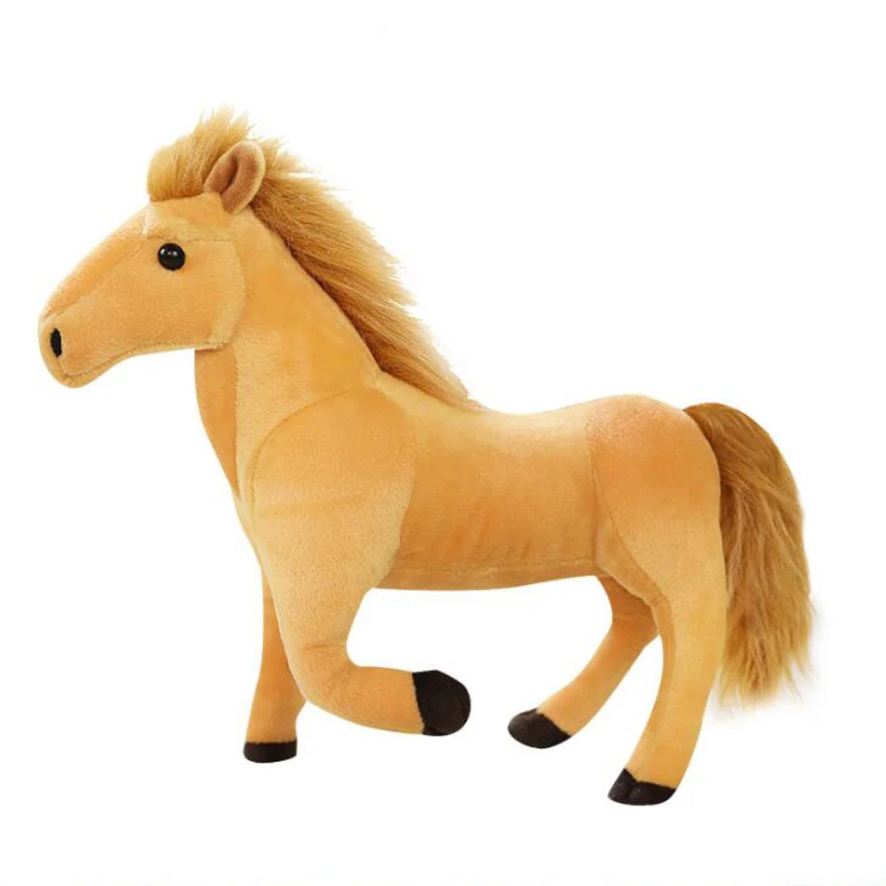 Cartoon Simulation White Black Horse Stuffed Children Plush Toy pony doll Christmas birthday gift