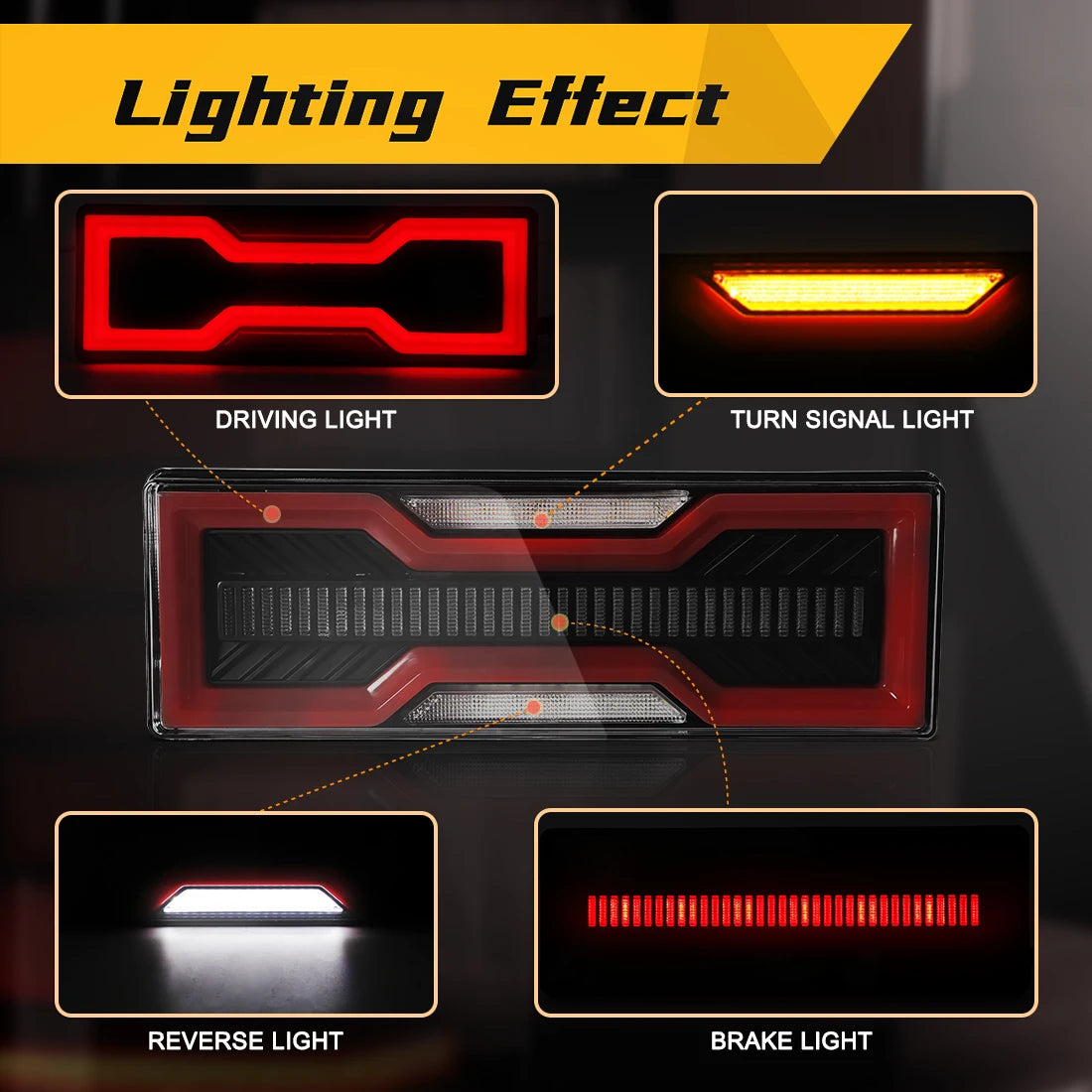 2PCS LED Tail Lights For Toyota Land Cruiser 70 Series FJ75 LC79 Rear Driving Reverse Brake Dynamic Turn Signal Lamps Taillights