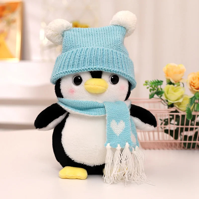 1pc 25/35cm Cute Penguin With Hat Scarf Plush Toy Doll Soft Stuffed Animal Cartoon Toys Pillow for Children Kids Xmas Gift Decor