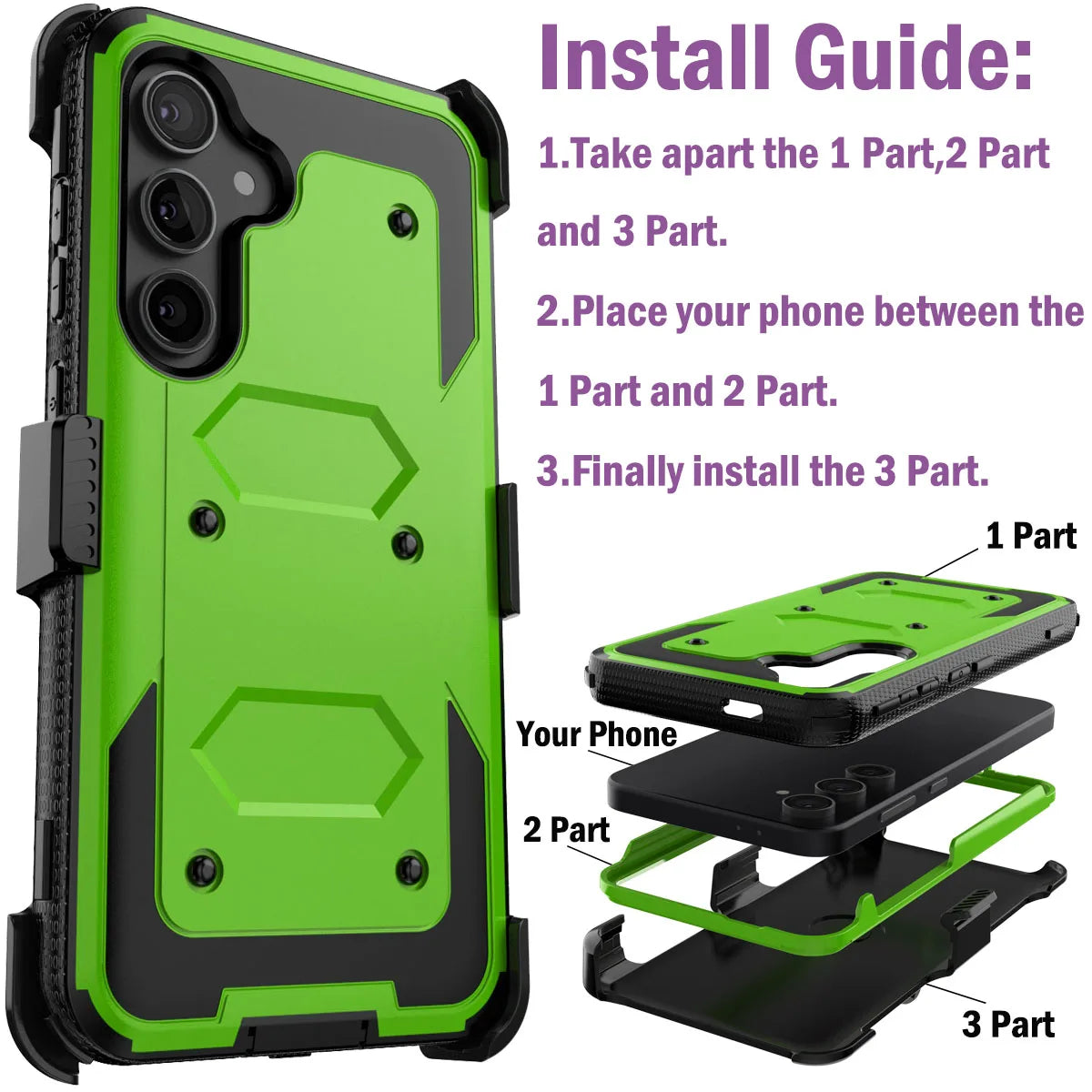 Samsung Galaxy S24/S24+/S24 Ultra/S24 FE Rugged Shockproof Heavy Duty Phone Case