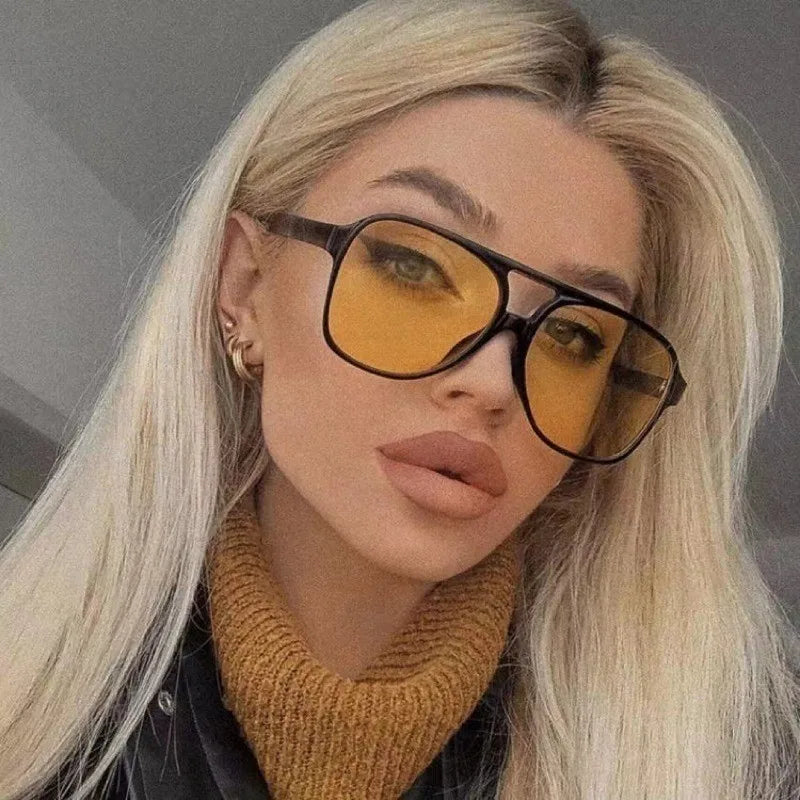Retro Double Beam Sunglasses Summer Outdoor Protection Fashion Men's and Women's Glasses