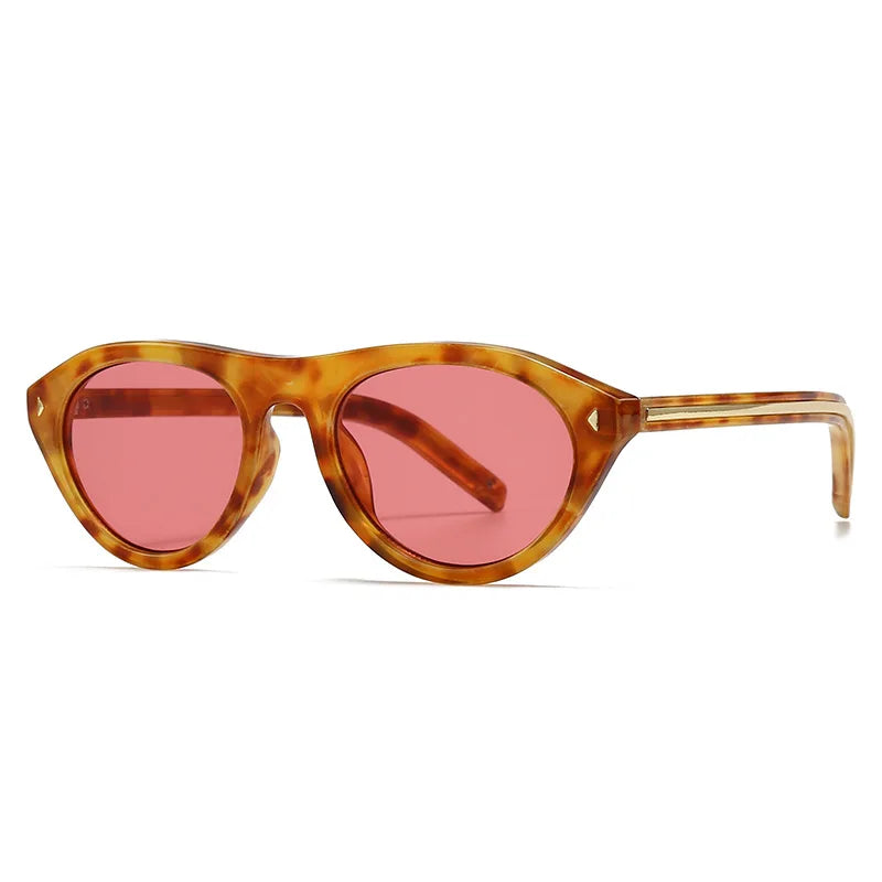 JNPCXI New Cat Eye Candy Color Designer Sunglasses Women Fashion Ins Oval Sun Glasses Rivets Y2K Shades
