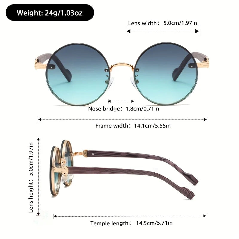 1 Piece of Retro Small Frame Round Punk Simple and Fashionable Men's and Women's Glasses