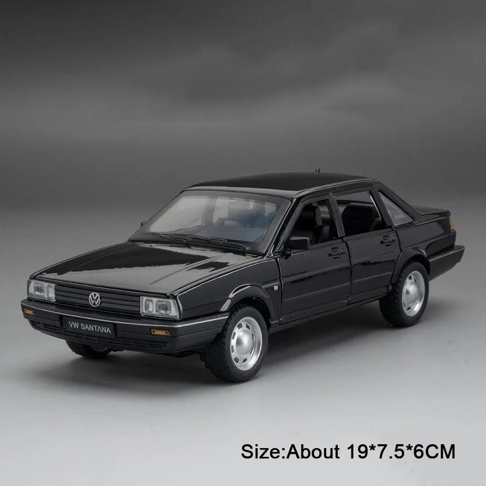 1/24 Santana Models Car Toys Diecast Alloy Police Cars 6 Doors Opened Rubber Tires Sound Light Vechices Birthday Gifts for Kids