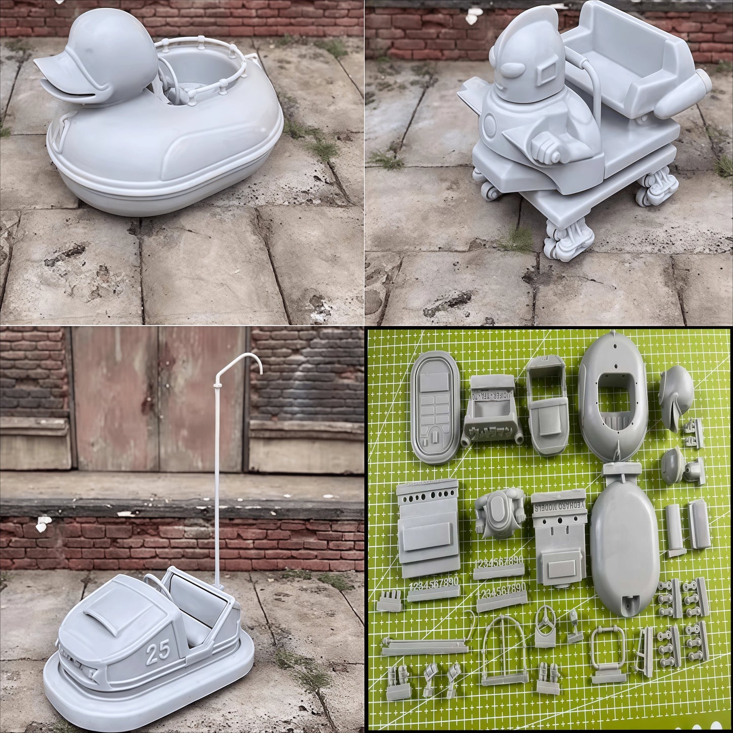 1/35 Cast Resin Model, Scene Model Making Rocking Car Model Gk, Uncolored Model