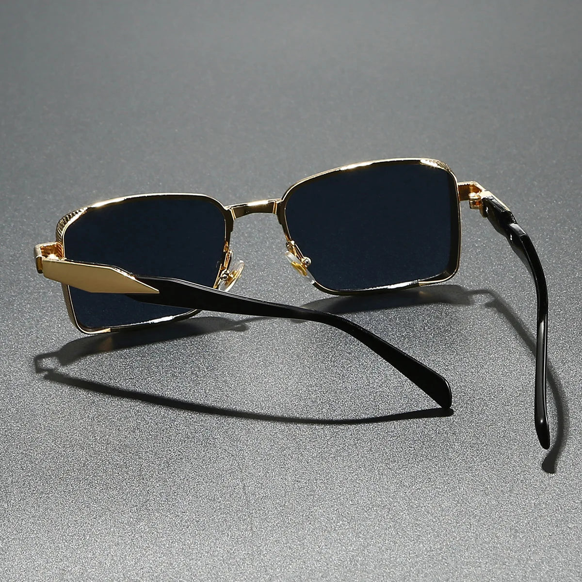 JNPCXI New Retro Square Metal Men Outdoor Sunglasses Fashion Gradient Tea Shades UV400 Women Punk Sun Glasses