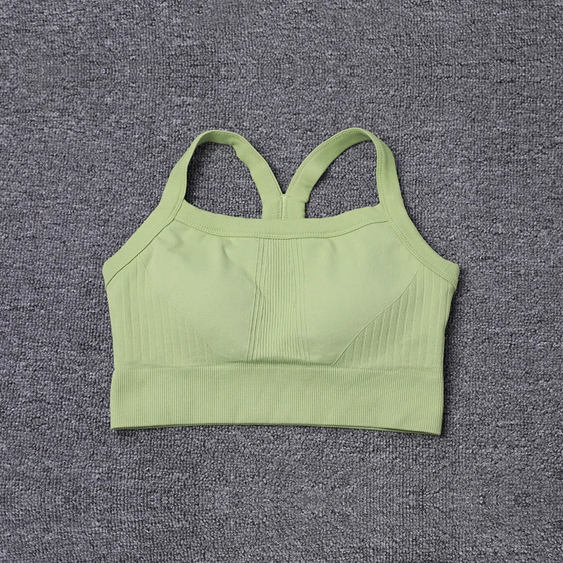 2024 Spring Soft Comfortable Breathable Fitness Vest Women's Seamless Slim Fit Workout Jogging Yoga Bra