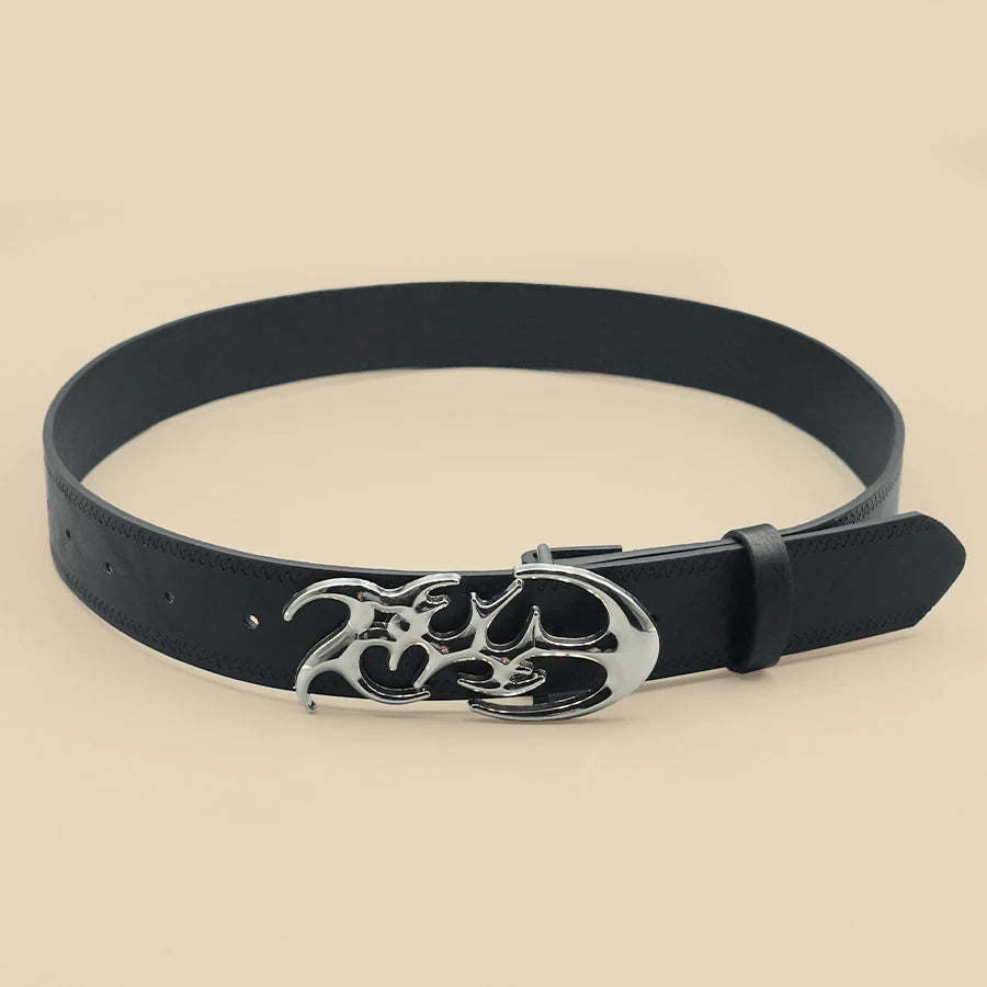 Classic Black Pu Leather Belt with Silver Buckle, Thin Pu Leather Casual Pin Buckle Belt for Pants, Jeans and Dresses