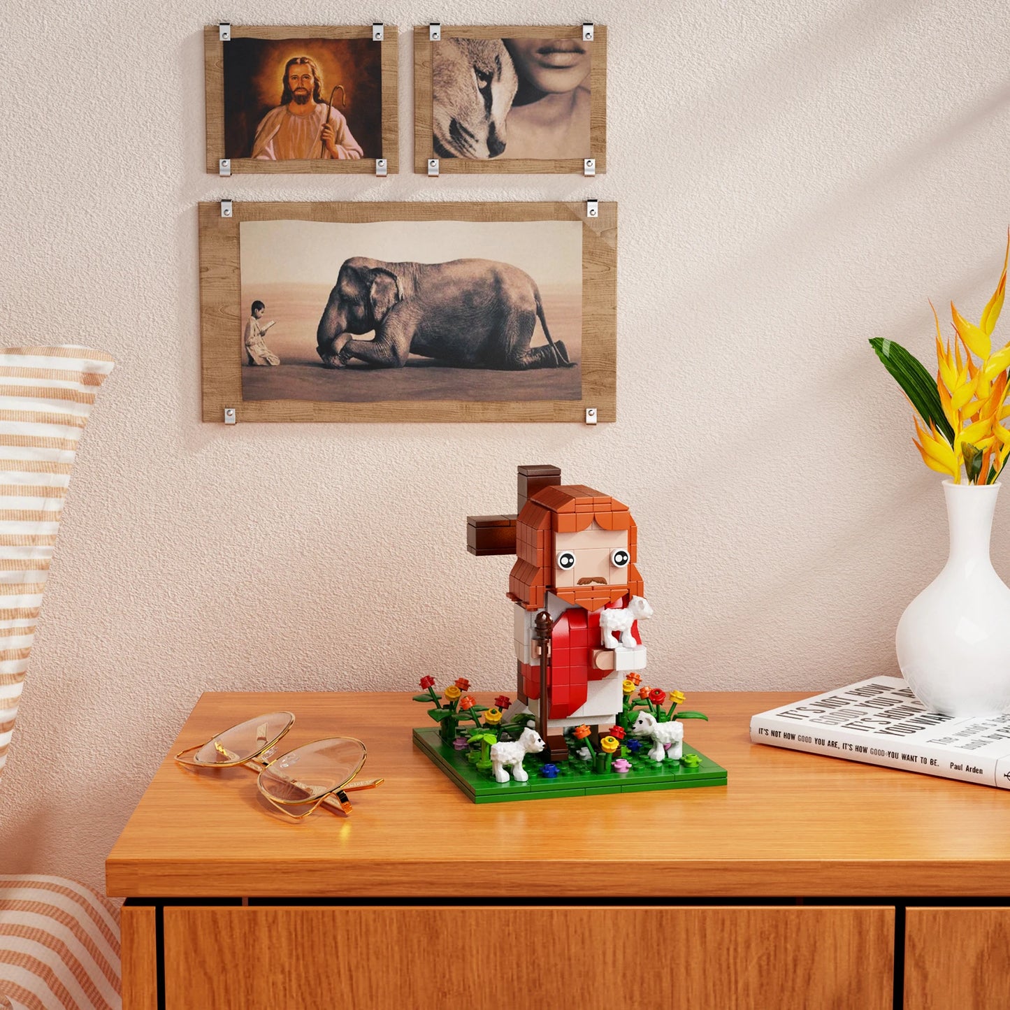 Jesus Building Blocks Set Crucifixion Godfather Toys God's Faith Model (324 PCS）