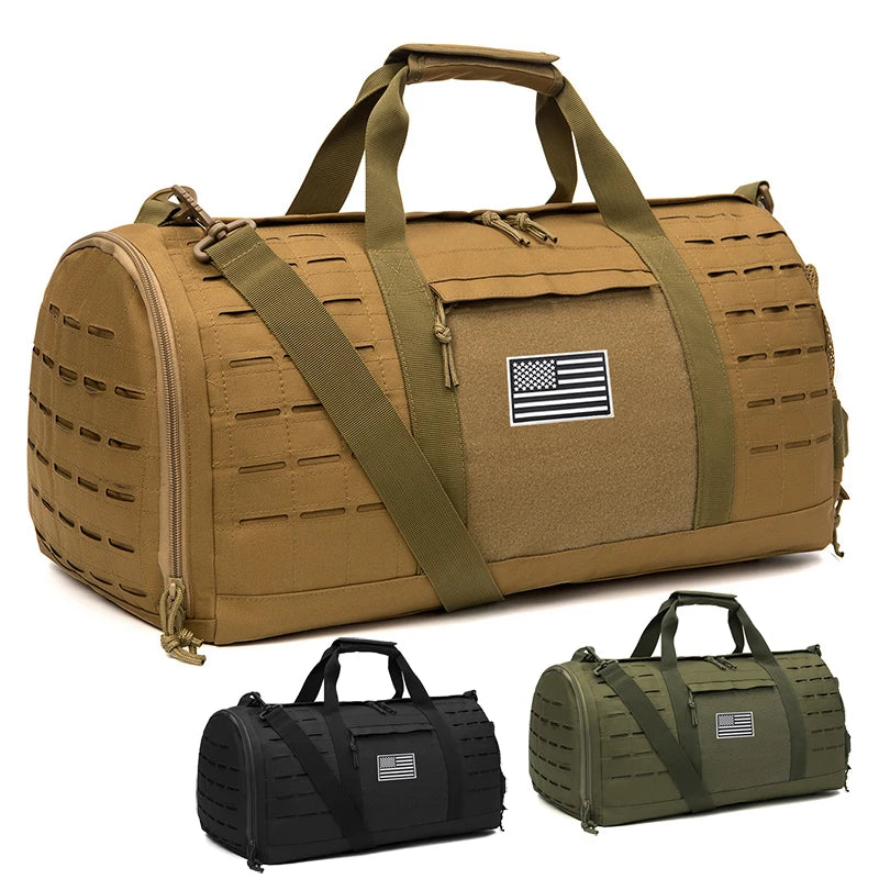 40L Sport Gym Bag Tactical Travel Duffle Bag, Men Fitness Training Shoes Bags
