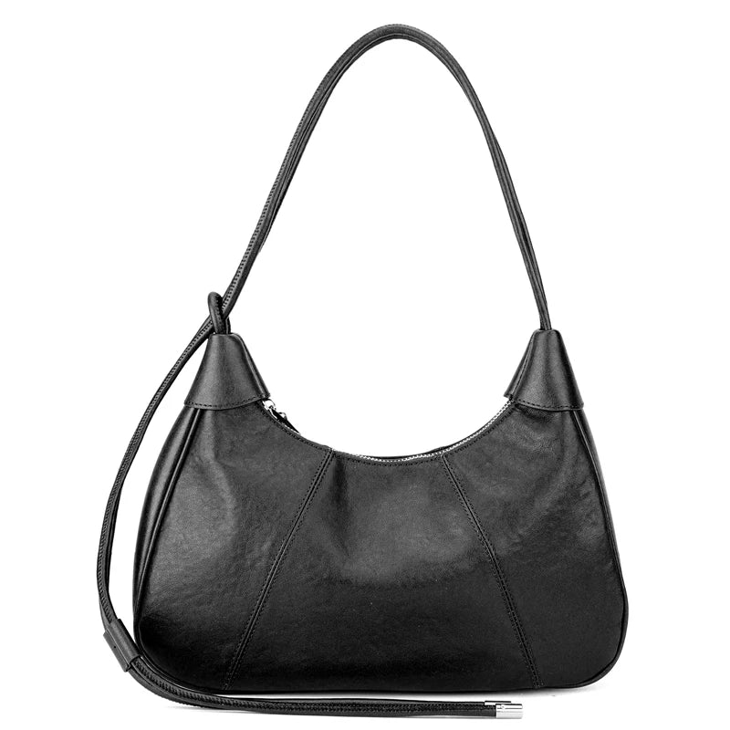 2026 Spring New Women's Luxury Designer Genuine Soft Leather Tote Underarm Bags Female Retro And Simple Shoulder Crossbody Bag