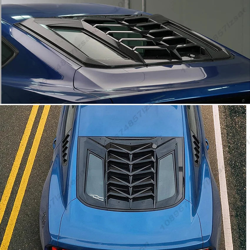 Car Rear Louver Window For Ford Mustang 2015-2023 Side Shutter Cover Trim Sticker Vent Scoop Car Accessories Window Blinds
