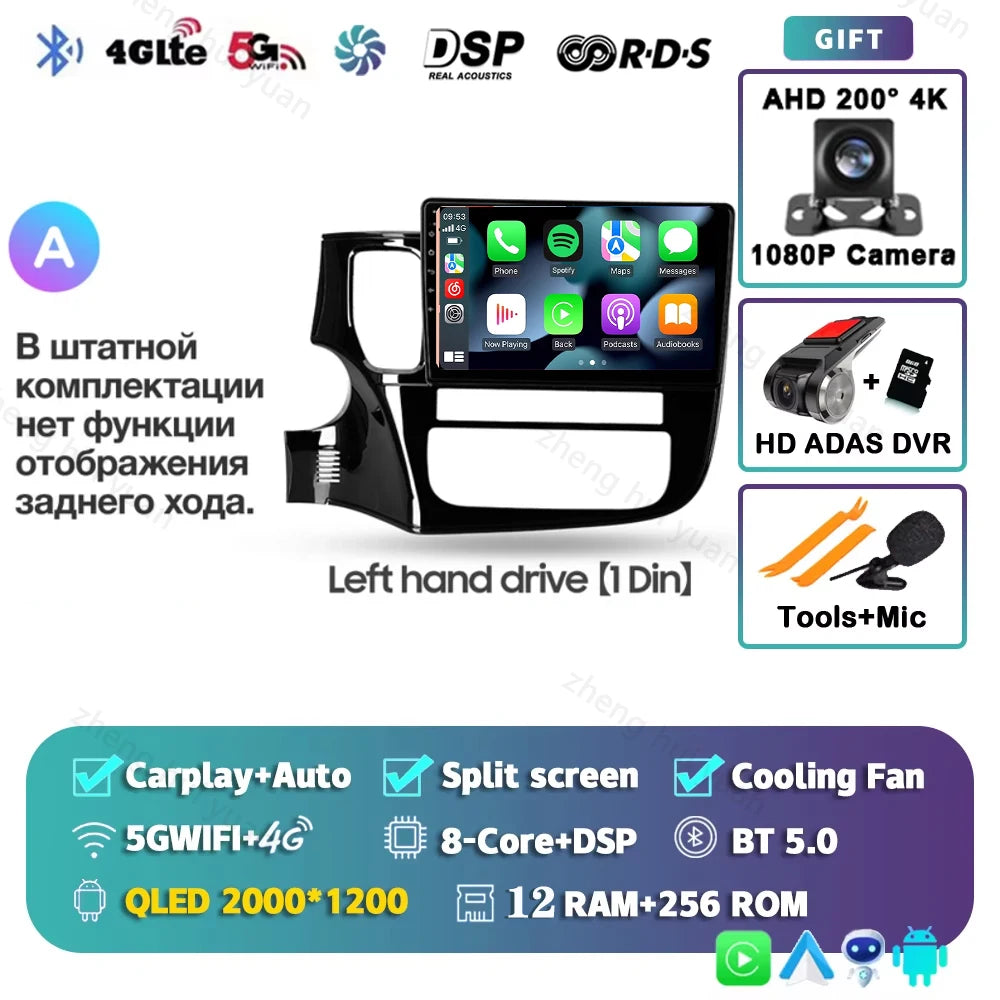 CarPlay Auto For Mitsubishi Outlander 3 GF0W GG0W 2012 - 2018 Left hand drive Car Radio Multimedia Video Player Navigation stere