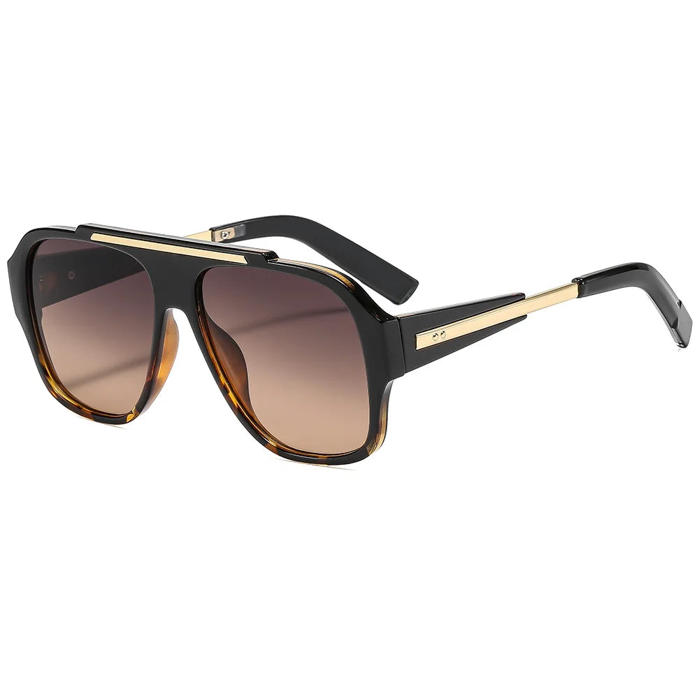 JNPCXI New Fashion Rivets Square Women Sunglasses Shades UV400 Retro Trending Gradient Men Punk Yellow Sun Glasses