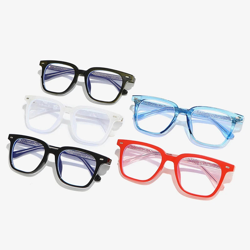 JNPCXI Fashion Unisex Square Prescription Glasses TR90 Anti Blue Light Clear Lens Reading Eyewear Optical Myopia Eyeglasses