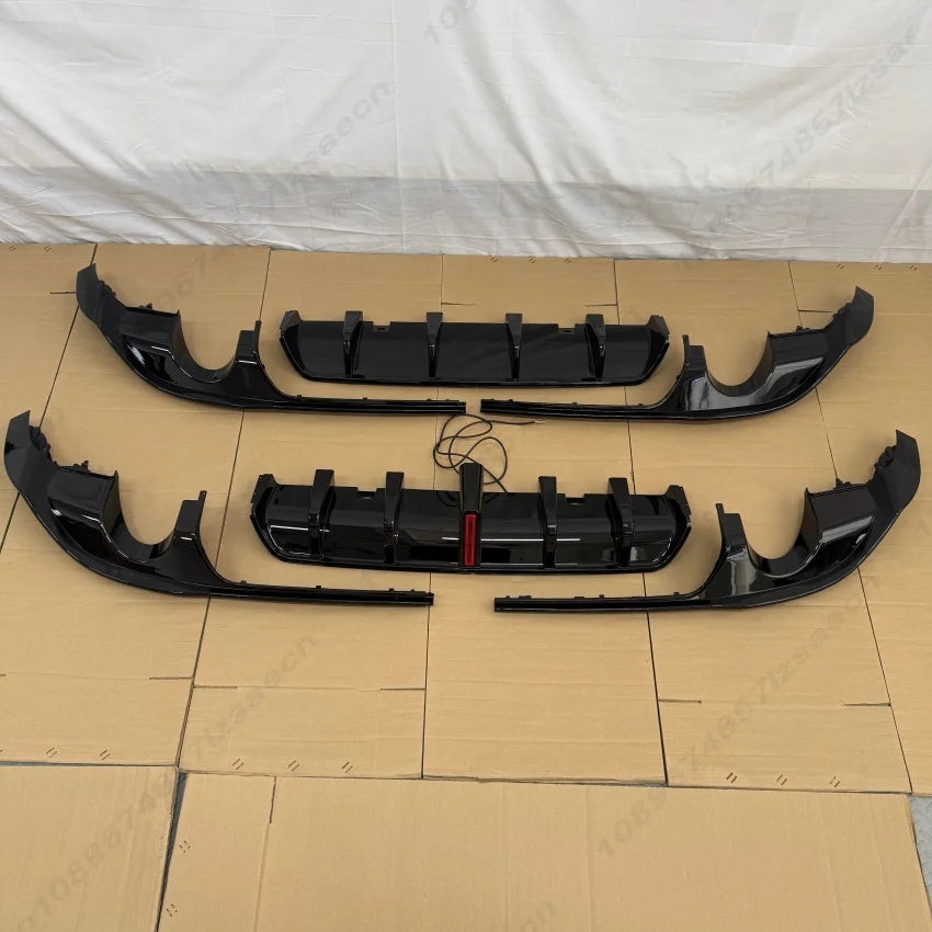 For VW Golf 7.5 Standard Edition GTI 2017-2019 Car Rear Bumper Black Diffuser LED Splitter Spoiler With Iight  Exterior Body Kit