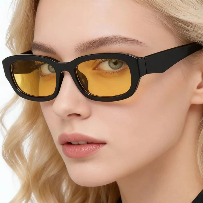 JNPCXI New Square Sunglasses Men Rectangle Small Sun Glasses Male Retro Champagne Driving Fishing Eyewear UV400