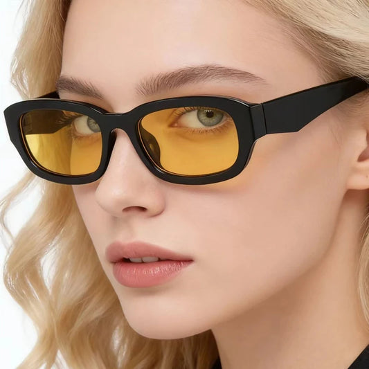 JNPCXI New Square Sunglasses Men Rectangle Small Sun Glasses Male Retro Champagne Driving Fishing Eyewear UV400