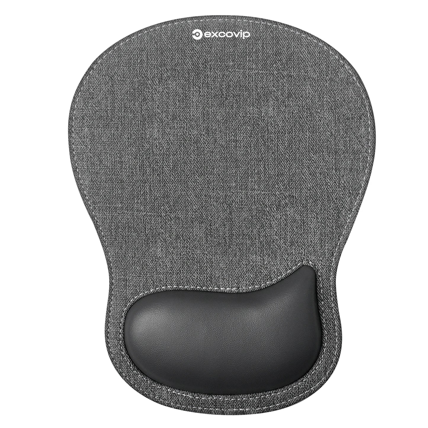 EXCO Memory Foam Wrist Rest Mouse Pad Large Ergonomic Leather Mousepad with Stitched Edge Non-Slip Base for Office Computer