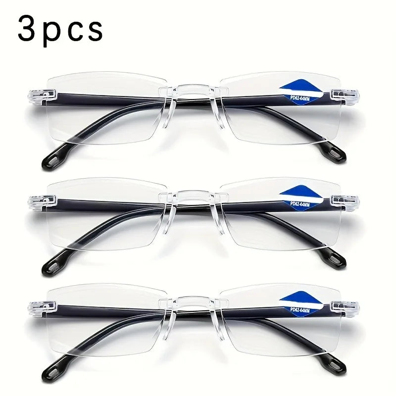 3 Classic Flat Frame Glasses At 0 Degrees Suitable for Men and Women To Wear Perfect Daily Accessories and Ideal Gift Choices
