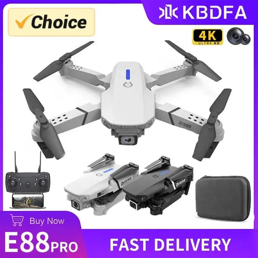 E88 Pro WIFI FPV Drone Wide Angle HD 4K 1080P Camera Height Hold Foldable Drone