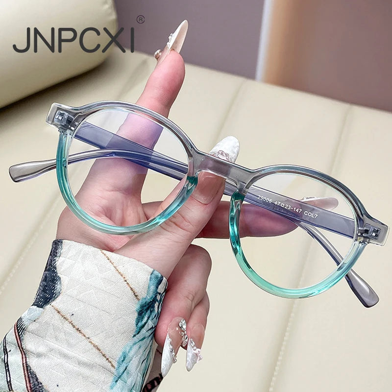 JNPCXI New Retro Square Prescription Glasses Frame Men Rivets Myopia/Hyperopia/Progressive Optical Lens Women Eyewear