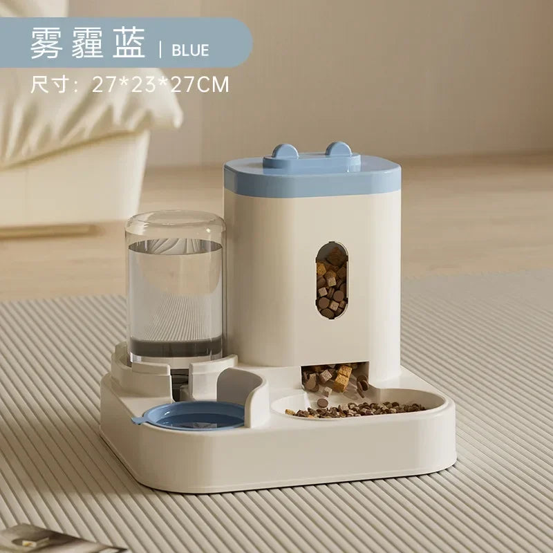 Automatic Pet Feeder with Water Fountain, Large Capacity Food & Water Dispenser
